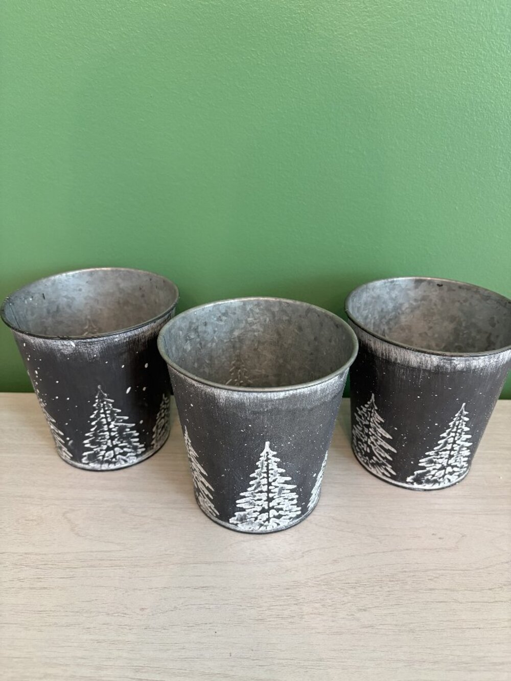 Planter Buckets - galvanized metal - 3 count - 5" New with out tags